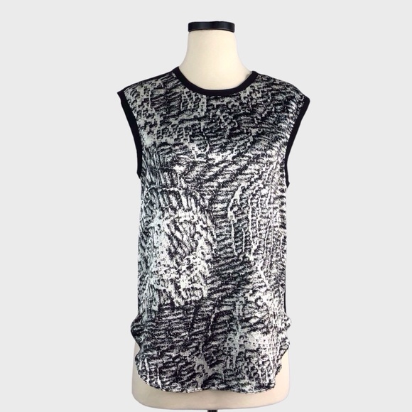 Helmut Lang Resid Print Satin Top - Picture 1 of 6